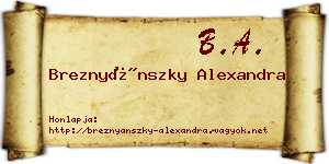 Breznyánszky Alexandra névjegykártya